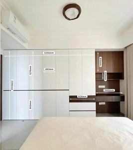 Armario doble de estilo moderno con material de puerta de MDF de diseño en línea para muebles de dormitorio de hogar o hotel para uso en apartamentos - Product Image 3
