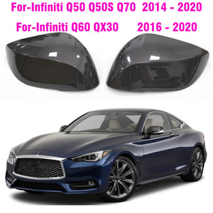 ฝาครอบกระจกมองข้างสำหรับอินฟินิตี้ Q50 Q60 Q70 2014 2021 สีดำชุดเต็มวัสดุ ABS - Product Image 5