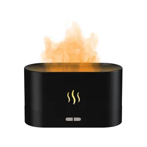 Pelembap udara minyak esensial, penyebar Aroma api 180ml dengan 7 warna efek api untuk rumah kantor Yoga