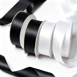 Wholesale Solid Color 22mm Silver Grey Double Side Smooth Satin Ribbon for Christmas Gift <b>Box</b> & Craft DIY Making - Product Image 6