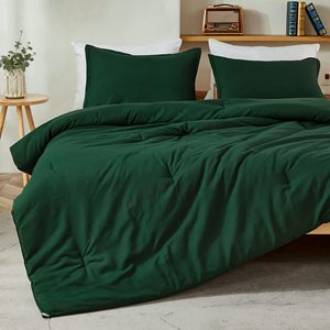 California Vua Emerald màu xanh lá cây sang trọng có thể giặt sợi nhỏ xuống thay thế đầy Polyester đầy <span class=keywords><strong>Comforter</strong></span> đặt cho khách sạn - Product Image 6