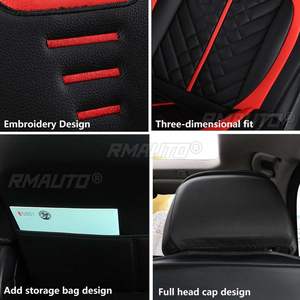 1/2X Funda Protectora para Asiento de Coche, Cojín Universal de Cuero PU para Asientos de Automóviles, Accesorios para Coche - Product Image 4