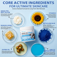 YECUCE Crème Réparatrice Cutanée à l'Essence de Peptides de Cuivre et au Suif de Bœuf GHK-Cu, Crème Hydratante Fouettée au Suif de Bœuf pour le Visage et le Corps
