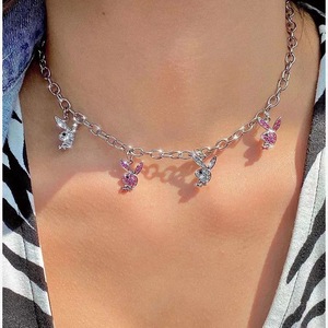 Nuevo Collar de Acero Inoxidable de Bad <span class=keywords><strong>Bunny</strong></span>. Collar con incrustaciones de diamantes estilo hip-hop y rock europeo y americano. - Product Image 5