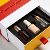 Emballage de luxe sur mesure en boîte coulissante biodégradable pour produits cosmétiques et soins de la peau, réutilisable, carré, en carton rigide