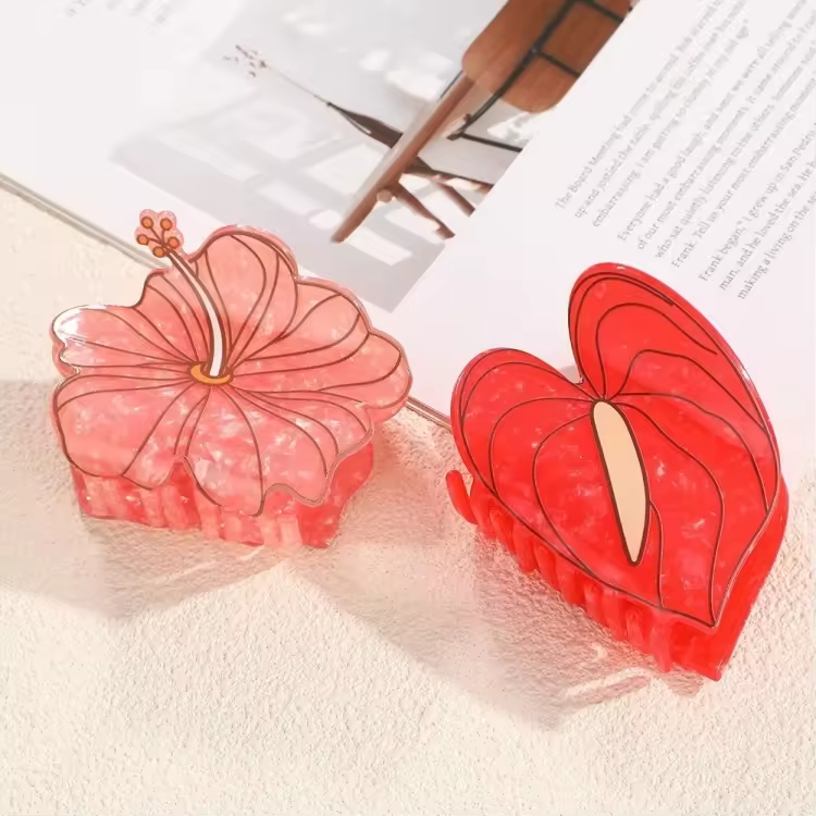 Pince à Cheveux Fleur De Plumeria - Accessoire Coiffure Mariage, Plage, Fête, Style Coréen, Pour Cheveux Fins