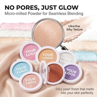 Highlighter crémeux scintillant personnalisé, végan, sans cruauté, bronzer compact rond, palette de highlighters pour le corps et le visage, marque privée