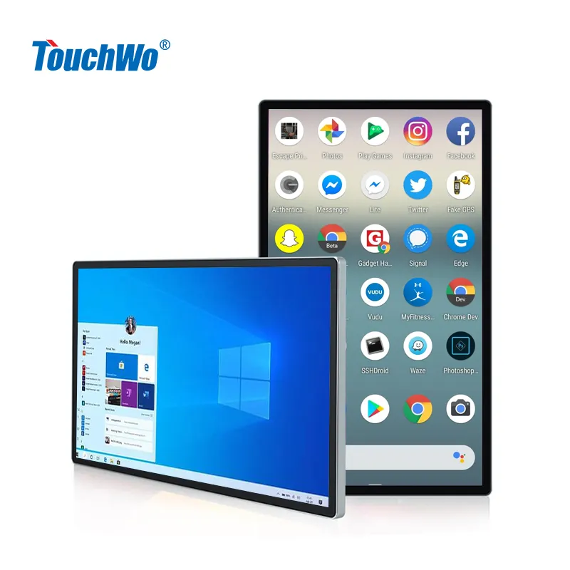 Touchwo büyük dokunmatik monitör 32 inç akıllı dokunmatik 32 43 49 55 65 inç tft lcd dokunmatik ekran monitör su geçirmez ekran