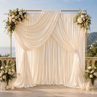 Tissu de rideau de fond uni en soie glacée extensible pour drapage de plafond de mariage, idéal pour la décoration de fêtes, de scènes et d'événements