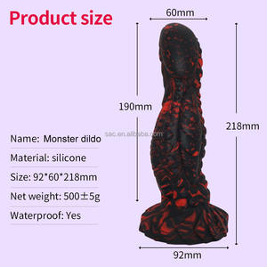 SacKnove Dernier Silicone Liquide Masturbation Pointillé Silicone Cheval Coq <span class=keywords><strong>Banane</strong></span> Alien Artificiel Gros Gode Anal Avec Ventouse - Product Image 5