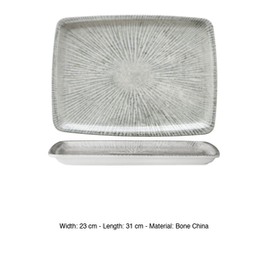 Plateau de service rectangulaire Arnim 31 × 23 cm en porcelaine New Bone China avec impression numérique Gural - Product Image 3