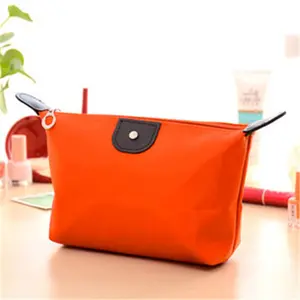 Small Cosmetic Organizer Bag Waterproof Travel Portable Zipper Flat Makeup Pouch Folding Makeup Bag For Women And Girls
