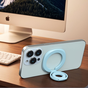 Support de téléphone magnétique pliable en alliage réglable, ultra-fin, anti-chute, avec autocollant arrière et anneau de maintien pour bureau - Product Image 4