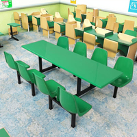 Tables de restaurant modernes Table et chaise de salle à manger pour cantine scolaire en fibre de verre Table et chaise pour le personnel de cantine