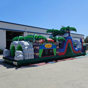 Nuevo diseño de equipos de juguetes, castillo inflable tropical, carrera de obstáculos inflable comercial a la venta - Product Image 1