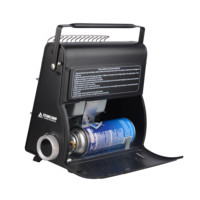 STARCAMP 1700W 2-en-1 Chauffage et cuisinière portables à gaz butane pour camping extérieur, en acier, fer et aluminium, application manuelle pour le voyage