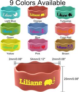 Etichette personalizzate per biberon per bambini in Silicone per asili nido borracce con <span class=keywords><strong>nome</strong></span> fasce personalizzate riutilizzabili per bambini - Product Image 2