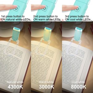 Lampe de lecture LED à clipser rechargeable par USB avec 3 couleurs de lumière pour protéger les yeux, idéale pour la lecture au lit - Product Image 4