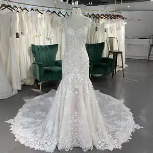 Olgun brid ışık düğün elbisesi büyük kuyruk düğün elbisesi için seksi düğün elbisesi