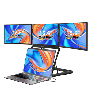 Trending Product 15 6 Inch Horizontal Quad Portable Monitor for 12-18.5 inch Laptop Extender Metal Design Adjustable Height - Product Image 1
