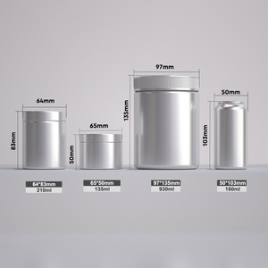 Custom Printing Aluminum <b>Pill</b> Jar for Vitamin Metal Supplement <b>Container</b> Double Wall Aluminum Jar Food Grade Material - Product Image 2