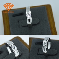 Bague en argent 925 avec moissanite 0,5 carat VVS de haute qualité, taille radiant, sertie à griffes, tendance, unisexe, personnalisable pour mariage