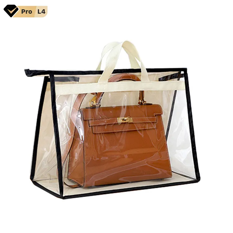 Dust Cover Bags Purse Protector Clear Transparent Handbag Storage With Zipper And Handles