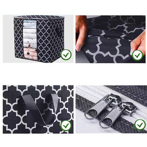 Clothing Organizer <b>Storage</b> Bag With Window Rectangle Foldable Wardrobe <b>Clothes</b> Moving Bag For Bedroom Home Use - Product Image 3