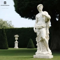 Décoration de jardin extérieure personnalisée, statue de David nue en marbre grandeur nature, style romain