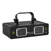 Lampu Laser Warna-warni Double-hole 3D dengan Sinar Garis Biru Merah Hijau, Lampu Flash Ktv dan Lampu Panggung Ruang Pribadi Bar