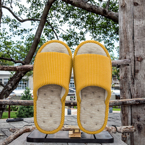 Pantuflas de Lino de Moda para Interiores, Antideslizantes, Suaves, para las Cuatro Estaciones, Pantuflas de Algodón Suave para Parejas, para Primavera, Verano y Otoño - Product Image 2