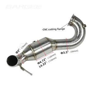 Выхлопная труба Bargee 300 cell catted для Mercedes Benz 2014-2018 A45AMG CLA45AMG GLA45AMG 2,0 T