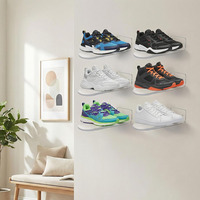 Présentoir mural pour chaussures Crocs, présentoir de vente au détail, présentoir de magasin, présentoir de chaussures flottant en acrylique