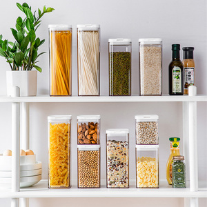 Conteneur de stockage en plastique PET de marque <span class=keywords><strong>Metka</strong></span>, design moderne, avec couvercle, résistant au congélateur, pour le stockage des grains de café dans la cuisine, capacité de 1100 ml, en stock - Product Image 4