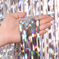 1*2M Laser Foil Fringe Rideau Tinsel Shiny Shimmer Wedding Party Wall Photo Backdrop