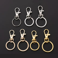 Lot de fermoirs mousquetons en alliage de zinc pour porte-clés, avec anneau fendu et clip pivotant à déclenchement, 30*65mm, Or, Argent, Or rose, Noir, pour artisanat DIY