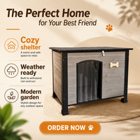 [En stock] Prix de gros - Cage pour animaux de compagnie en bois massif, respirante et résistante aux intempéries, pour l'intérieur et l'extérieur, avec toit