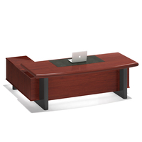 Table d'ordinateur en forme de L populaire KALN au design moderne, avec placard latéral, en bois massif, garantie 6 ans, pour PDG/directeur/chef