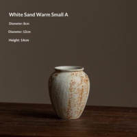 Vas Keramik Jingdezhen Gaya Wabi-Sabi Mewah Ringan Dekorasi Ruang Tamu Bunga Kering Segar Vintage Gaya Cina Rustic