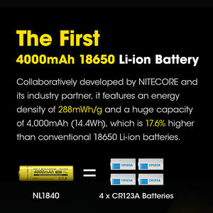 4000mAh 고성능 18650 3.6V 고용량 충전식 리튬 배터리 NL1840 재고 있음 - Product Image 4