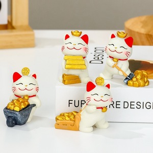 Lucky Cat Resin Figurine Multi Piece Set <b>Desk</b> Decoration Chinese New Year Gift Feng Shui Craft - Product Image 3