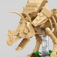 Ensemble de blocs de construction de squelette de dinosaure, 4 modèles, kit d'assemblage de briques, jouet en plastique sur le thème des animaux et de la nature