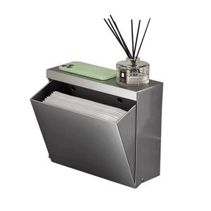 Wall Mounted Toilet <b>Paper</b> Holder Spear Gray Rectangular No Drilling Required Waterproof Bathroom <b>Tissue</b> Box Minimalist Design - Product Image 2