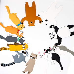 GABANA Crochets muraux personnalisés en forme d'animaux, en PU GEL PVC, autocollants, capacité de charge 300-500g, design flexible - <span class=keywords><strong>Porte</strong></span>-clés chat mignon, cadeau - Product Image 6