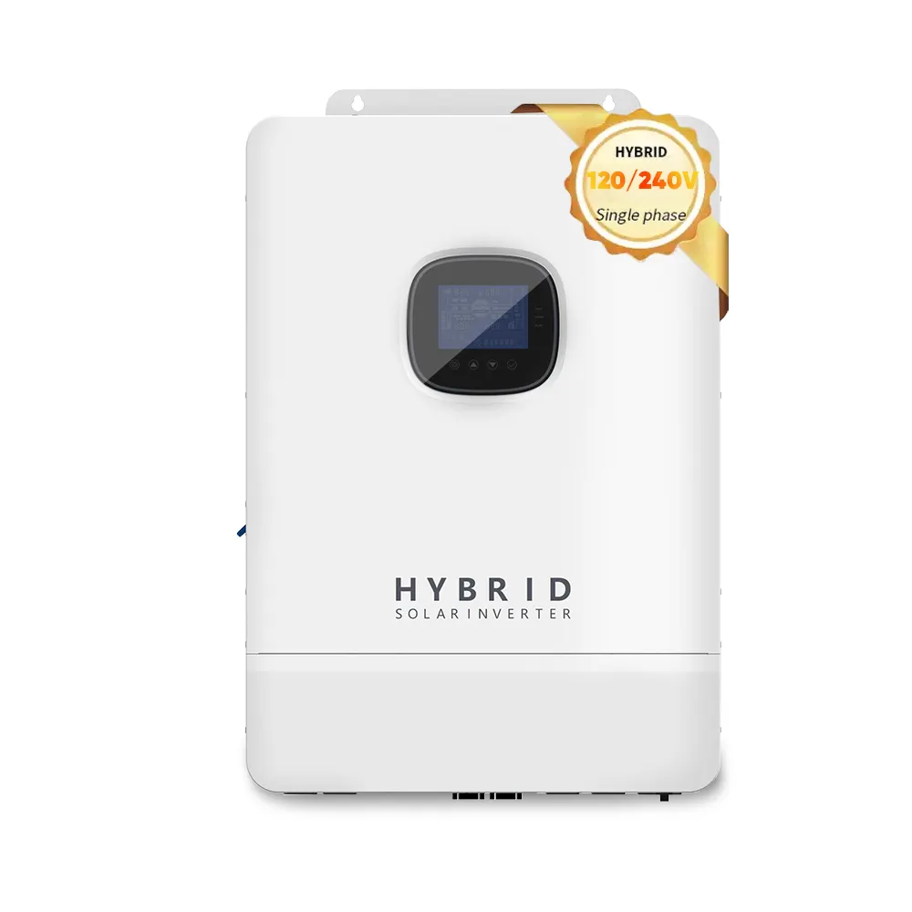 Inverter Tenaga Surya Hibrida 8kw 7kva 110/220vac Inverter Hibrida Off Grid Sistem Penyimpanan Tenaga Surya Inverter Hibrid Amerika Utara