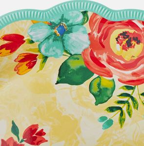 Modern Vintage Floral Paper <b>Plates</b> 9 Inches with Scalloped Edge for Mexican Fiestas and Spring Tea Floral Tea Party - Product Image 2
