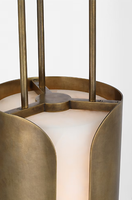 Suspension LED moderne YH en albâtre, cylindre en laiton antique, abat-jour en pierre naturelle, luminaire suspendu LED pour îlot de cuisine et chambre à coucher
