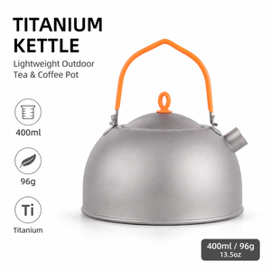 초경량 96g 캠핑 티타늄 주전자 400ml 휴대용 조리기구 세트 (아웃도어 하이킹 티포트 캠핑용품 커피포트) - Product Image 1