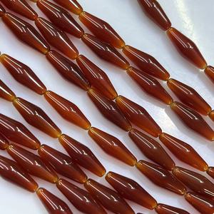 Arroz de cono puntiagudo de ágata de Calcedonia roja de 8X25MM para joyería de moda y extravagante Aproximadamente: 380mm/STR - Product Image 4
