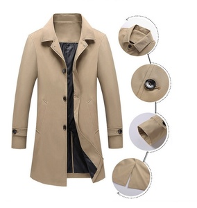 Custom Wholesale Casual Loose Design Solid Color Business <strong>Trench</strong> Jacket <strong>Coat</strong> Men Long Lapel Windbreaker <strong>Coats</strong> for Male - Product Image 6